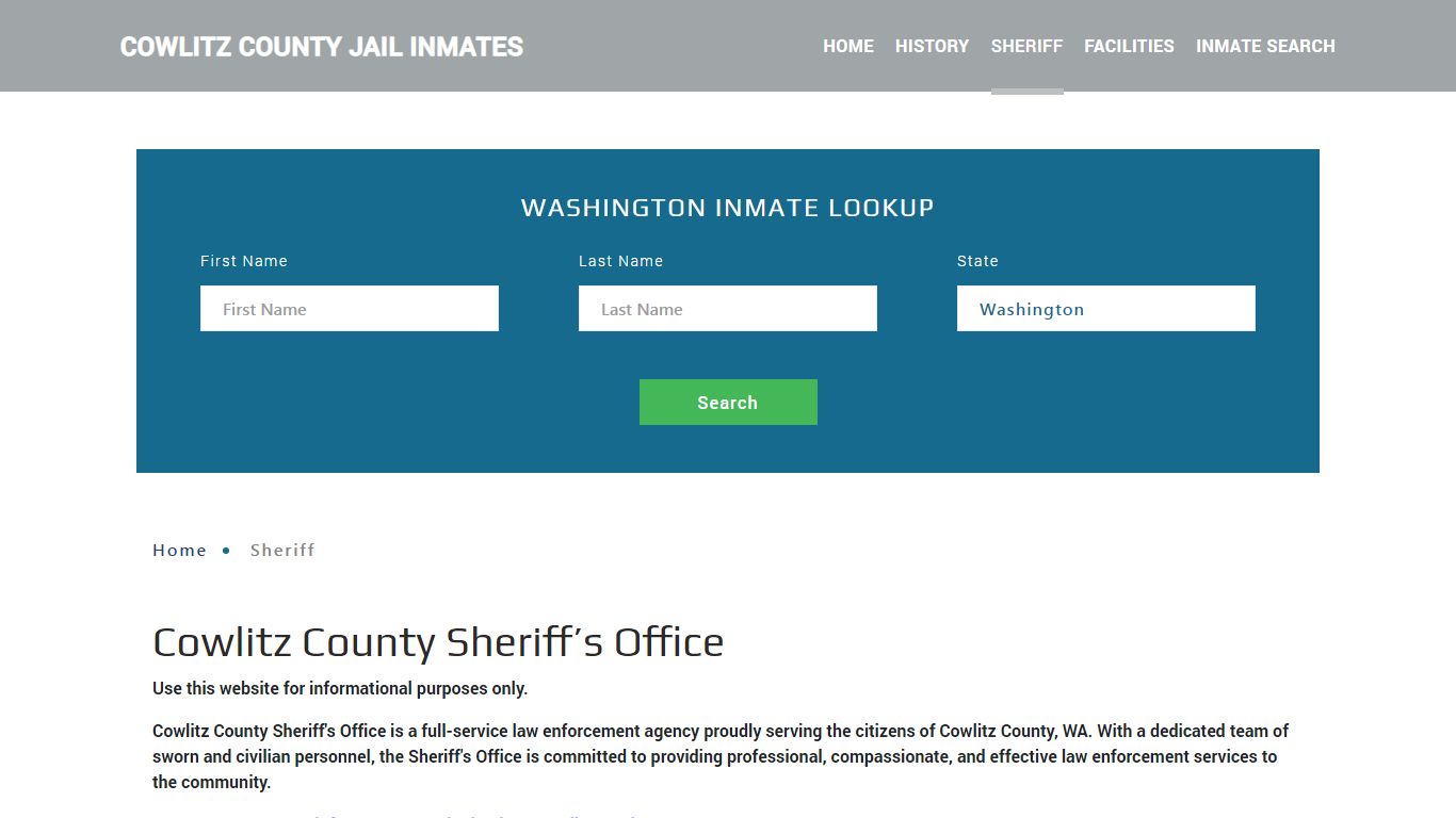 Cowlitz County Sheriff, WA Arrest Warrant Lookup