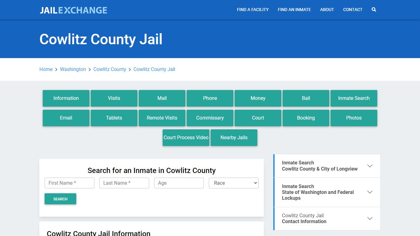 Cowlitz County Jail Roster Lookup, WA, Inmate Search